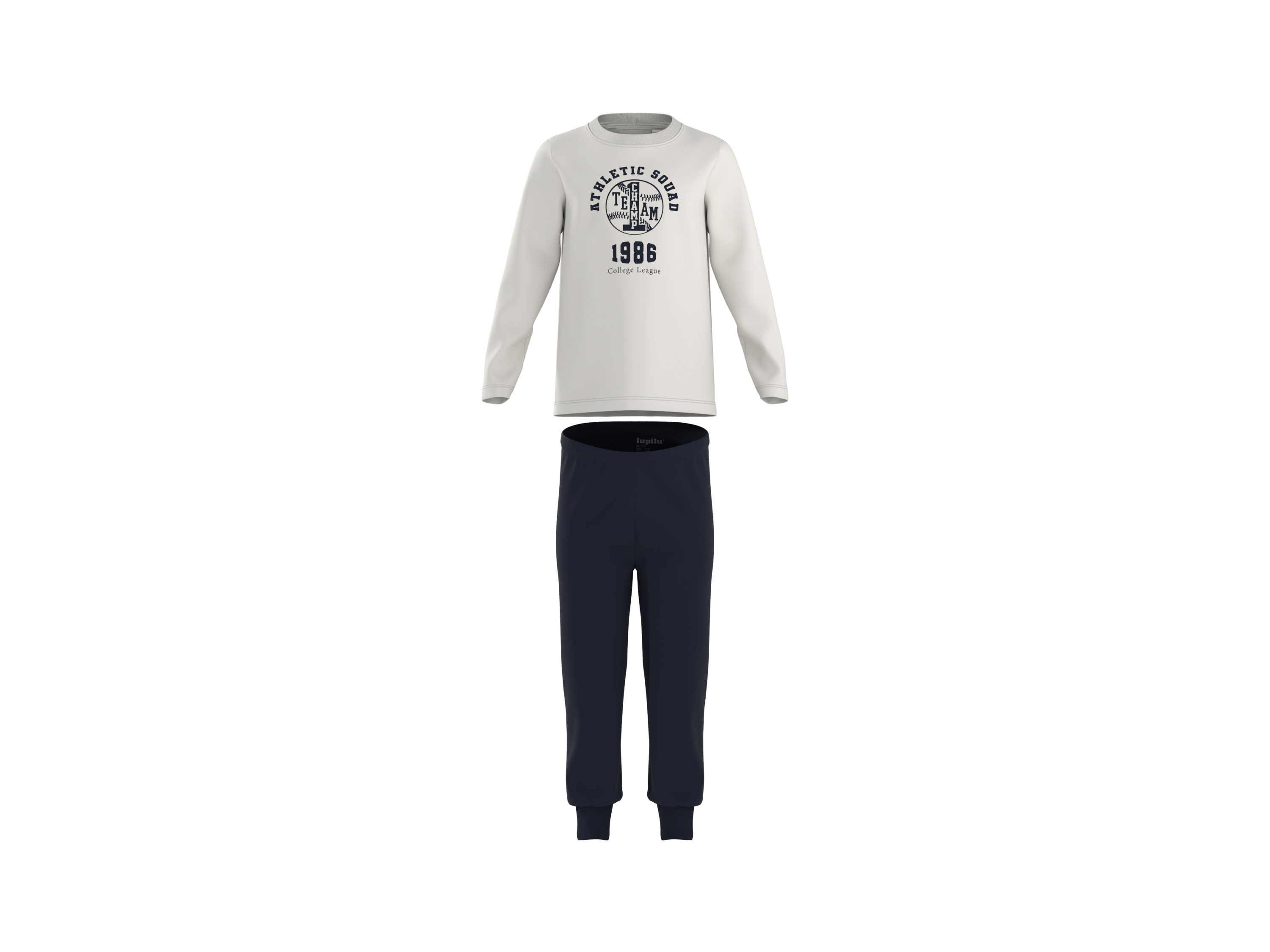 LUPILU® Dievčenské/chlapčenské pyžamo (biela/navy modrá, 110/116)