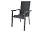 Antracitová záhradná stolička s opierkami na ruky a textilným sedadlom