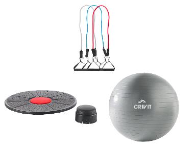 CRIVIT Balančná podložka/Gymnastická lopta/Súprava fitnes pásov