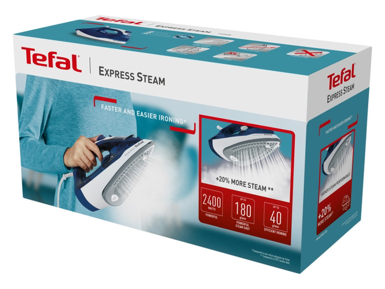Balenie žehliacej žehličky Tefal Express Steam.