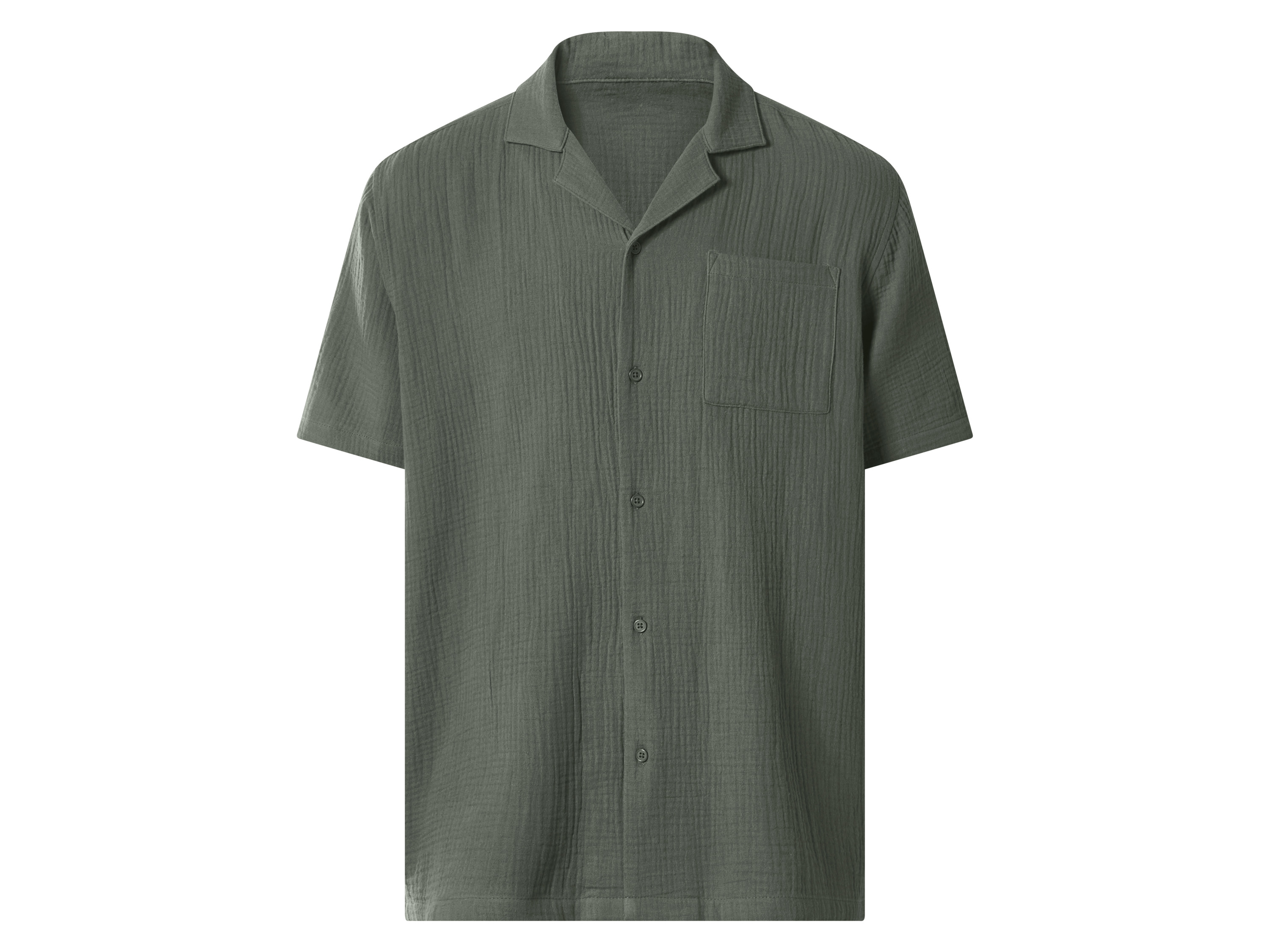 ESMARA MEN Pánska mušelínová košeľa (zelená, XL (56/58))