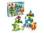 Súprava LEGO Duplo 3 v 1 Divoké zvieracie rodiny s figúrkami a krajinkami.