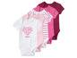 Sada detských bodyčiek v bielej, ružovej a červenej farbe s pruhmi