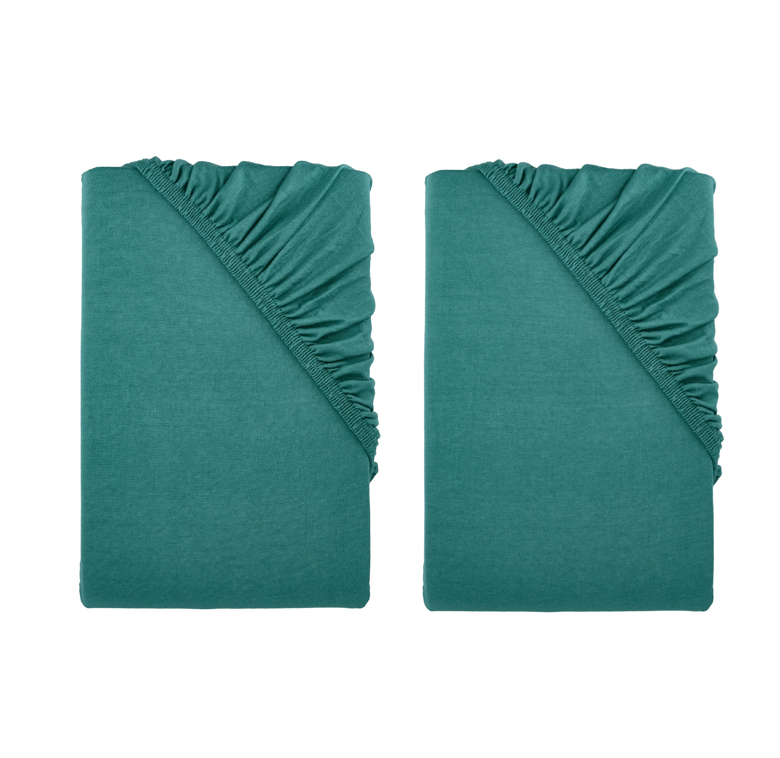 LIVARNO® Napínacia džersejová plachta, 90 – 100 x 200 cm, tmavozelená, 2 kusy