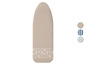 Béžová poťahová látka na žehliacu dosku s rôznymi vzormi.
