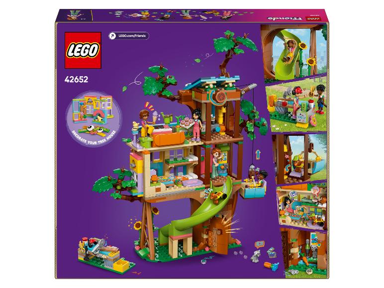 Súprava LEGO Friends 42652 s domčekom na strome, minifigúrkami a doplnkami.
