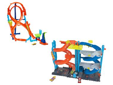 HOT WHEELS Mestská transformovateľná pretekárska veža / Akčná osmičková skoková dráha