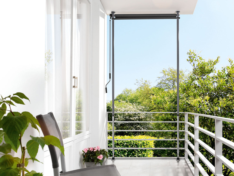 Prejsť na zobrazenie na celú obrazovku: LIVARNO home Upínacia balkónová clona, 1,2 x 2 – 3 m, antracitová – obrázok 4