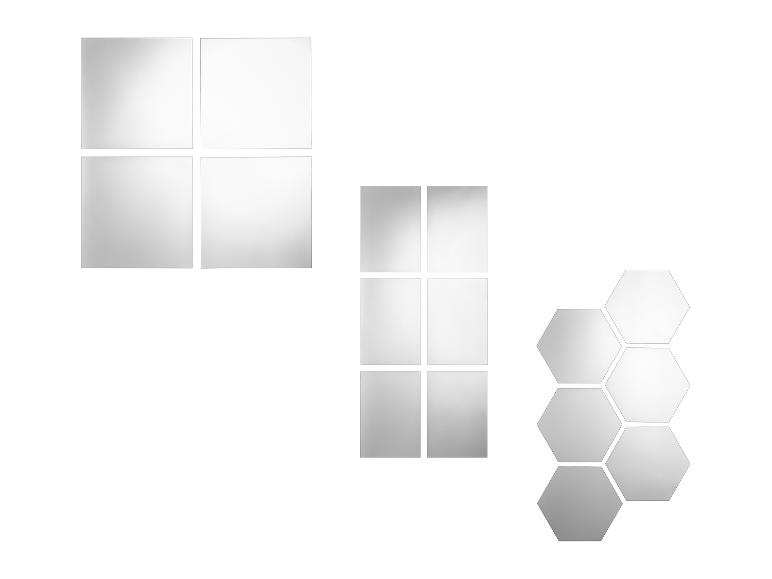 Rôzne geometrické zrkadlá, vrátane štvorcových a šesťuholníkových tvarov
