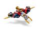 LEGO Ninjago Jayov bleskový drak EVO prúdové lietadlo v červenej, modrej a zlatej farbe.