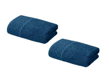 LIVARNO® Froté osuška, 450 g/m², 70 x 140 cm, tyrkysová, 2 kusy