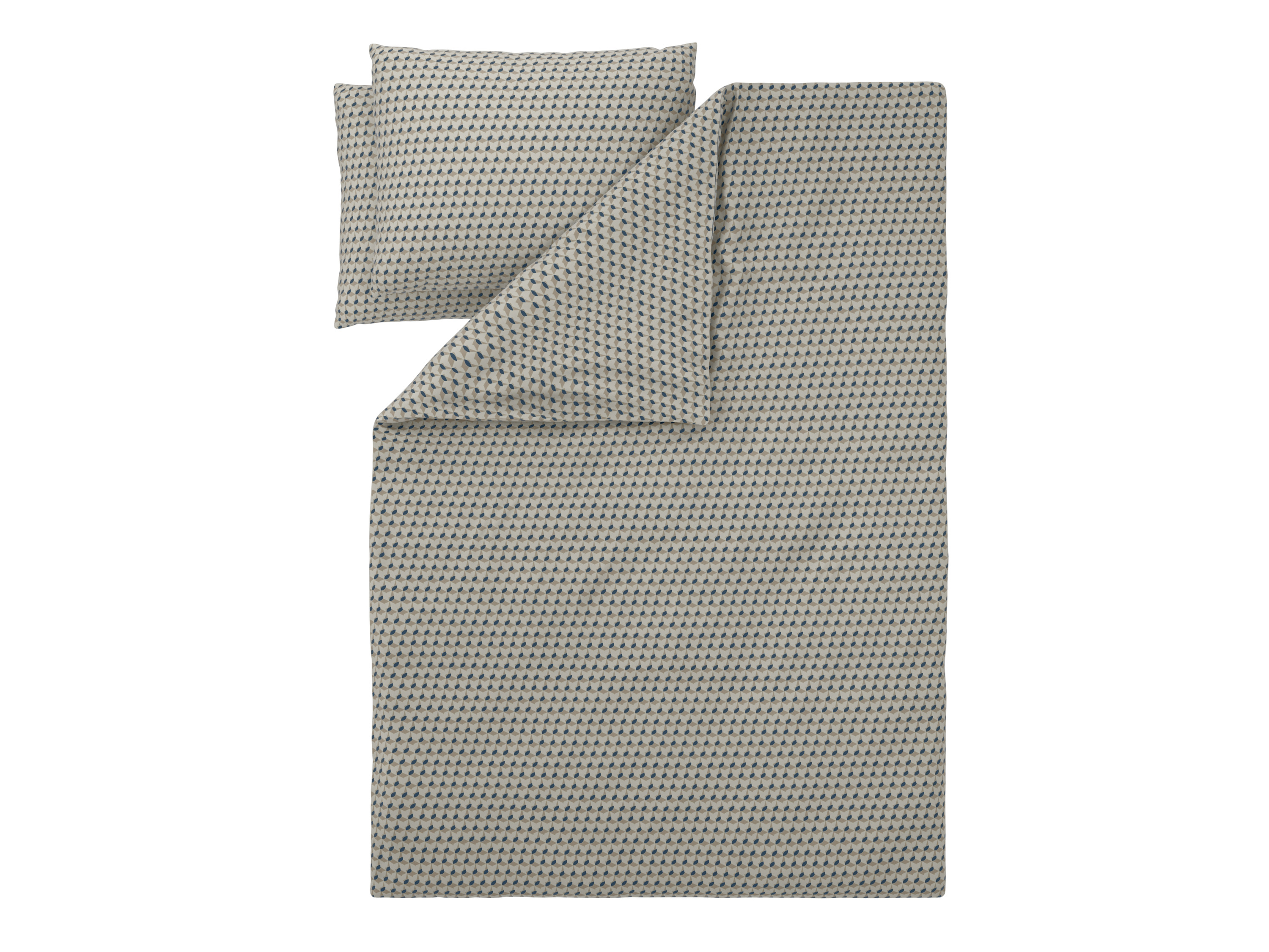 LIVARNO® Posteľná bielizeň z bavlny Renforcé, 200 x 220 cm (béžová/navy modrá)