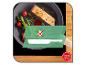 Losos a zelenina na panvici, s ikonami bez oleja a panvice a logom „Cooking for Good“.