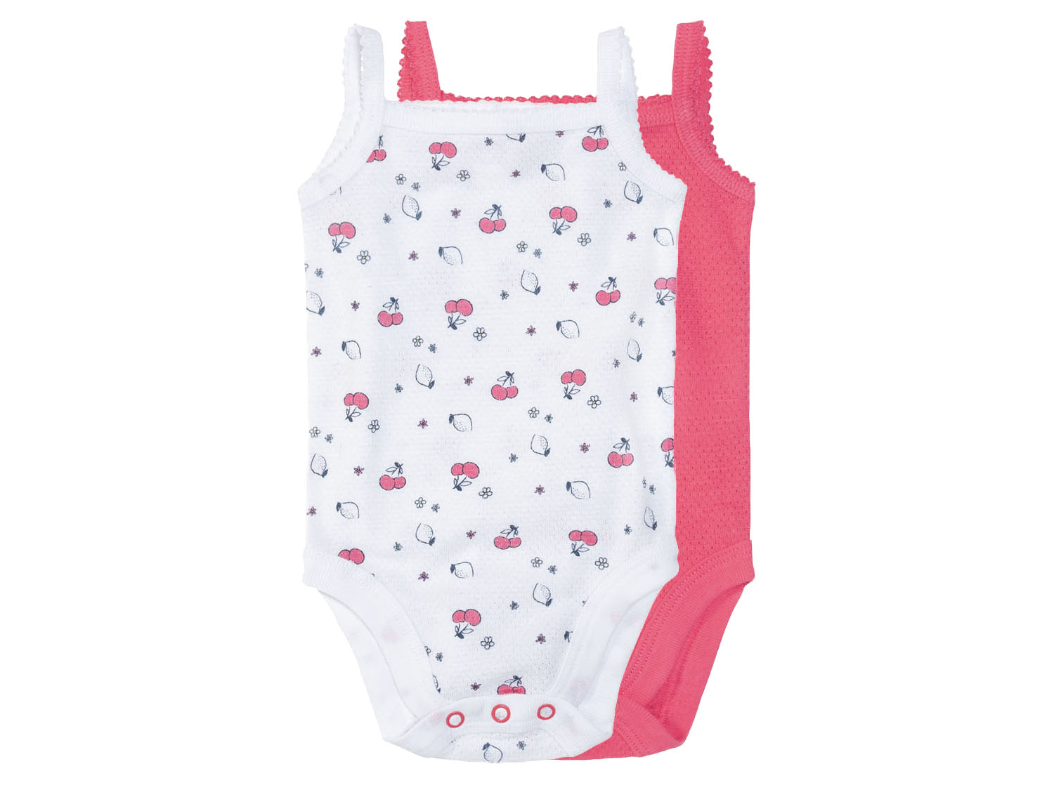 lupilu® Dievčenské body pre bábätká, 2 kusy  (ružová/biela, 50/56)
