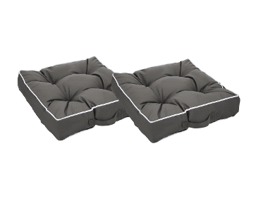 LIVARNO® Podsedák do exteriéru, 39 x 39 x 8 cm, sivý, 2 kusy
