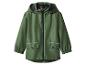 Detská zelená nepremokavá bunda s kapucňou.