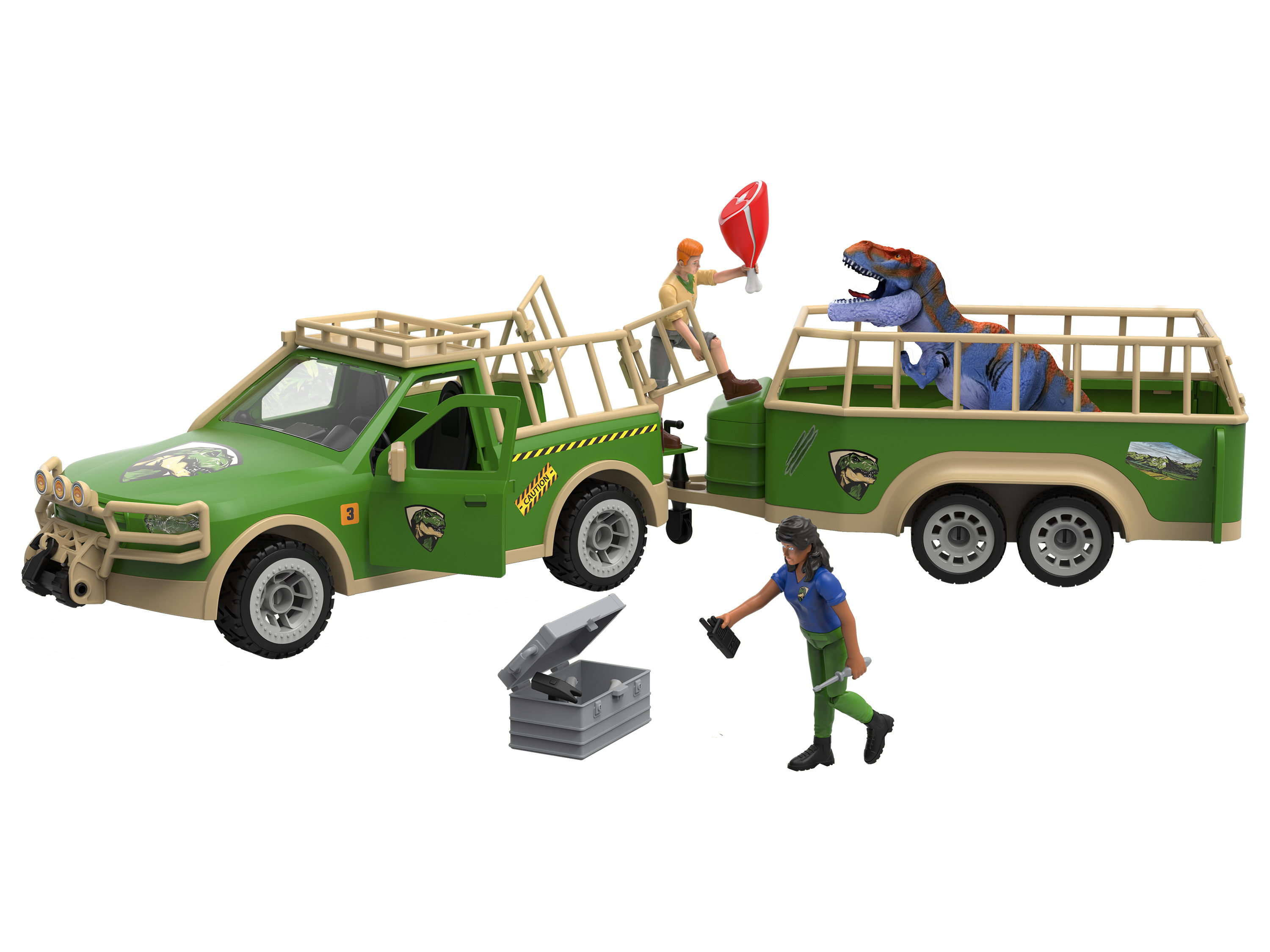 Playtive Auto so zvieratkami (pickup s prívesom pre dinosaura)