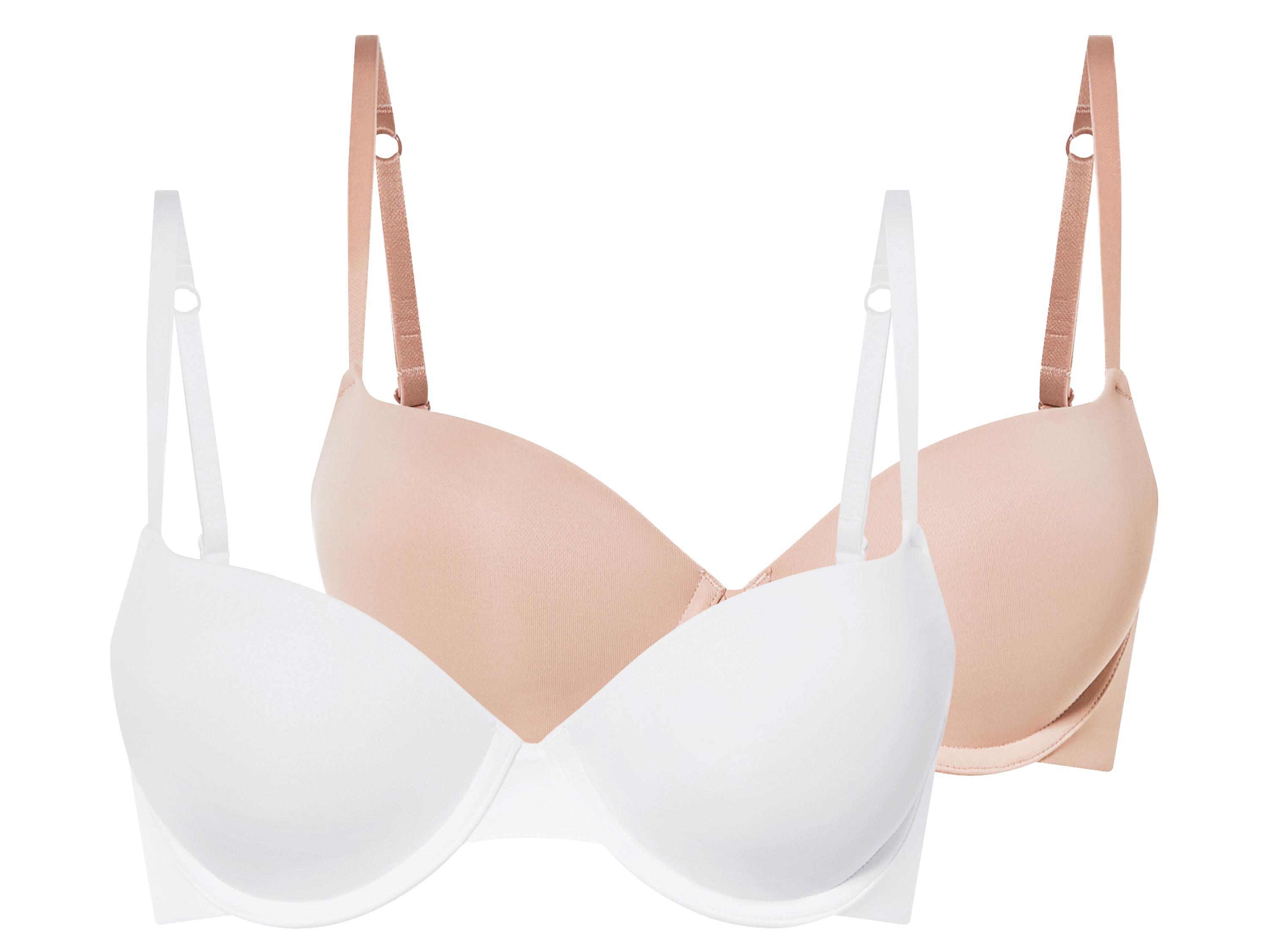 esmara® Dámska push-up podprsenka, 2 kusy (béžová/biela, 85D)