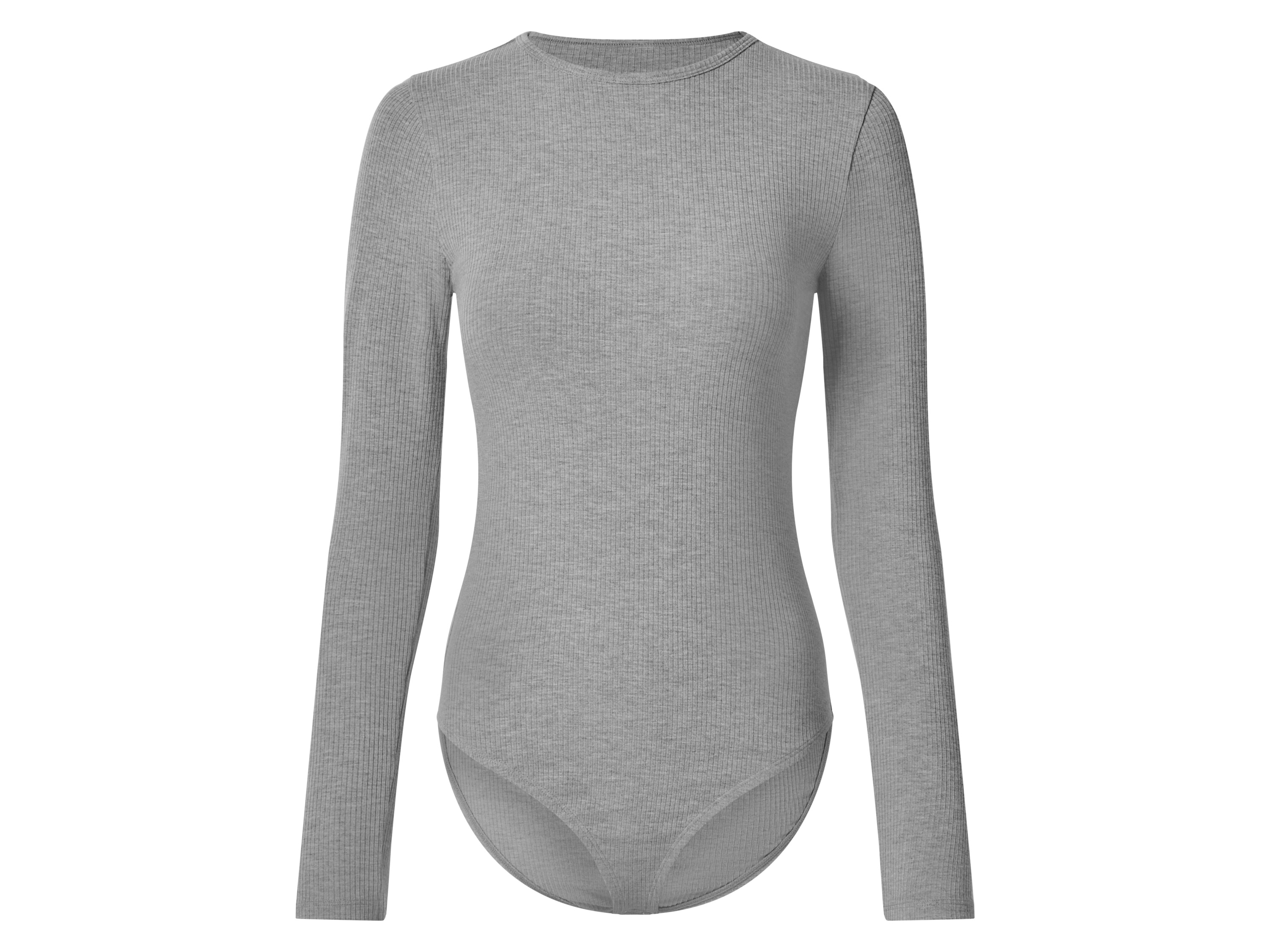 esmara® Dámske rebrované body s dlhým rukávom (sivá, S (36/38))