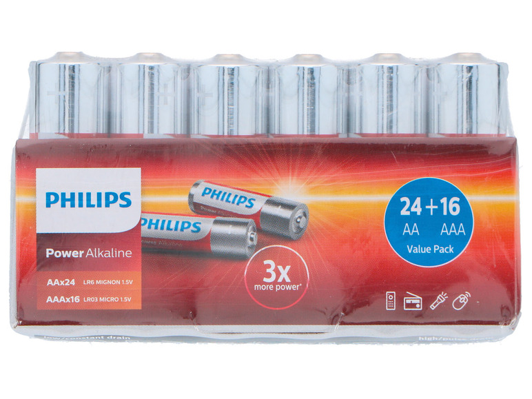 Prejsť na zobrazenie na celú obrazovku: PHILIPS Power alkalické batérie, 24 + 16 kusov – obrázok 3