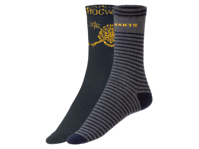 Pánske ponožky Harry Potter, 2 páry (39/42, pruhy/tmavosivá/navy modrá)