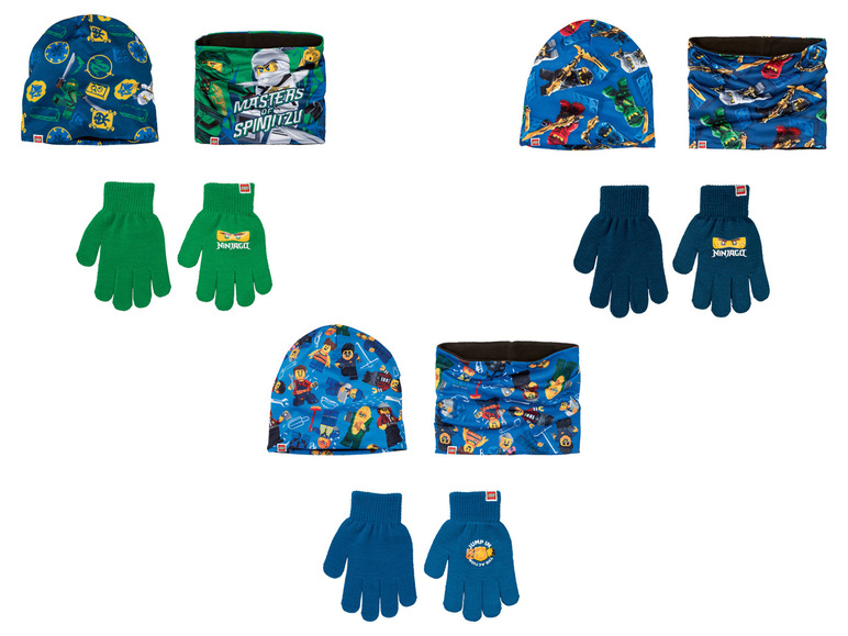 Prejsť na zobrazenie na celú obrazovku: LEGO® NINJAGO Detská súprava čiapky, šálu a rukavíc, 3-dielna – obrázok 1