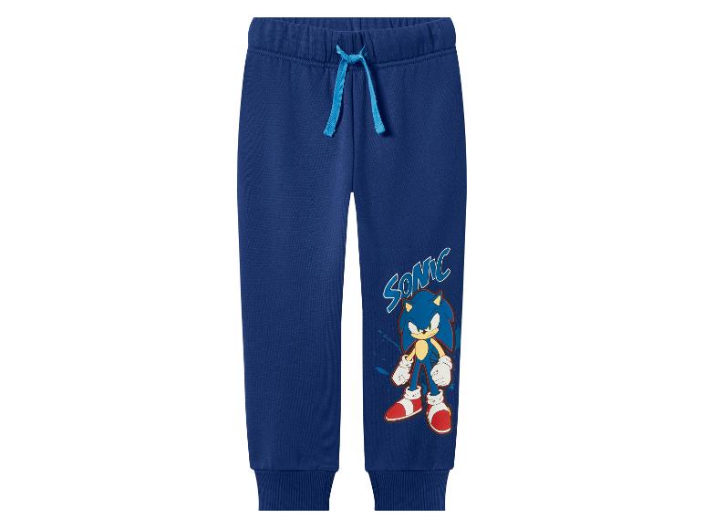 Modré detské tepláky s potlačou Sonic the Hedgehog