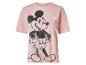 Ružové tričko s krátkym rukávom s veľkou čiernou potlačou Mickey Mouse a nápisom „MICKEY“.