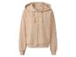 Béžová mikina na zips s kapucňou.