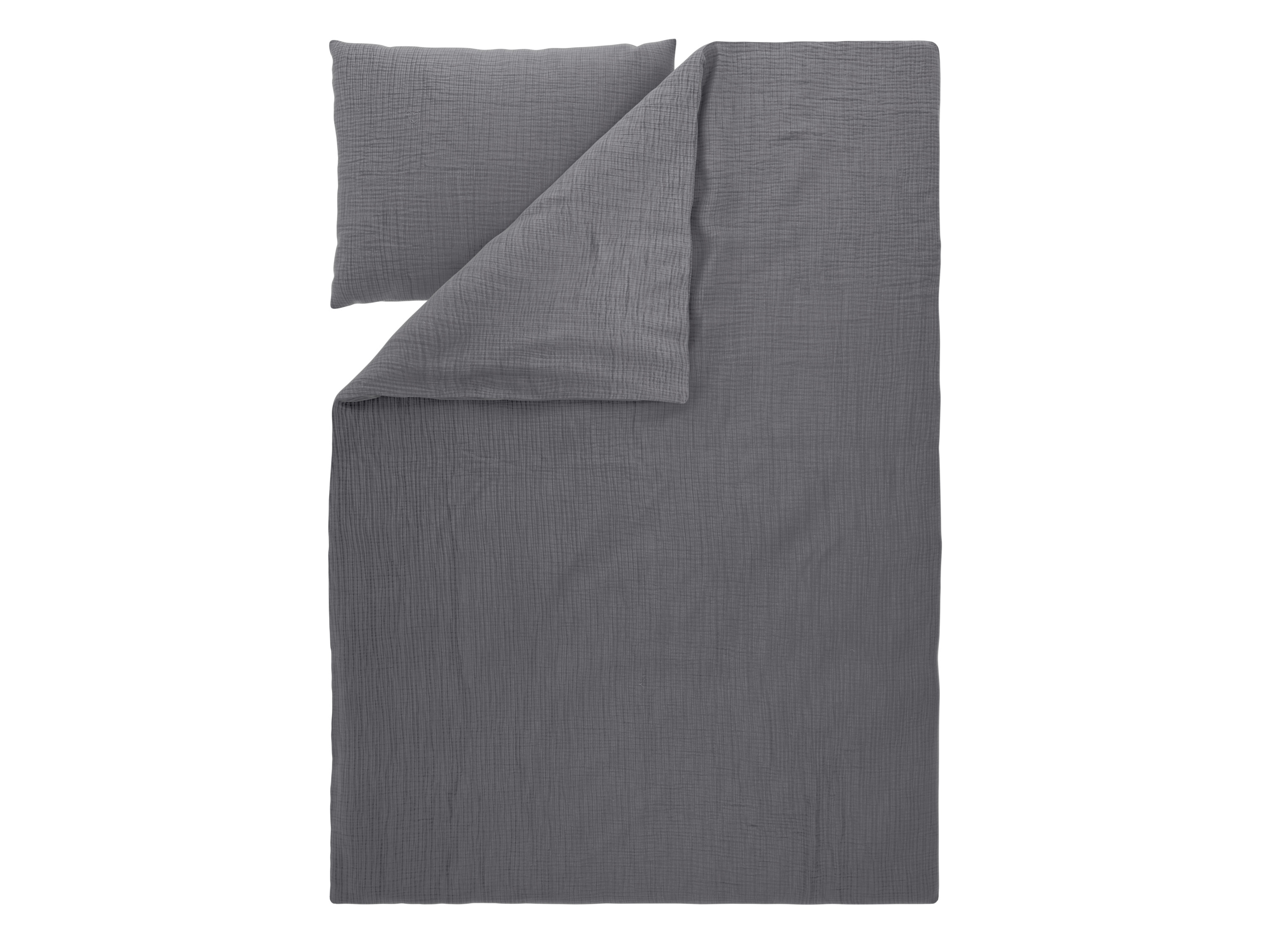 LIVARNO® Mušelínová posteľná bielizeň Premium, 140 x 200 cm (tmavosivá)
