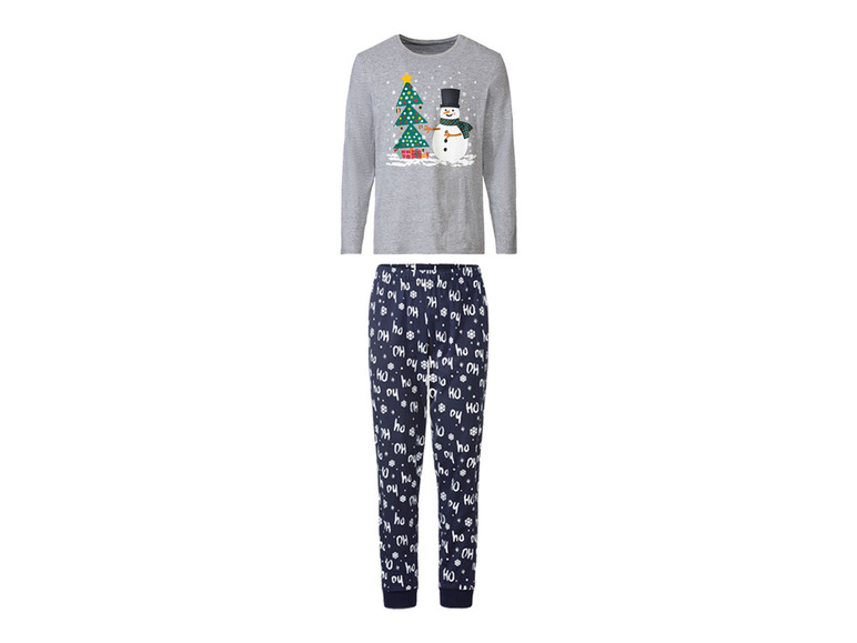E-shop LIVERGY® Pánske pyžamo (L (52/54), sivá/námornícka modrá)