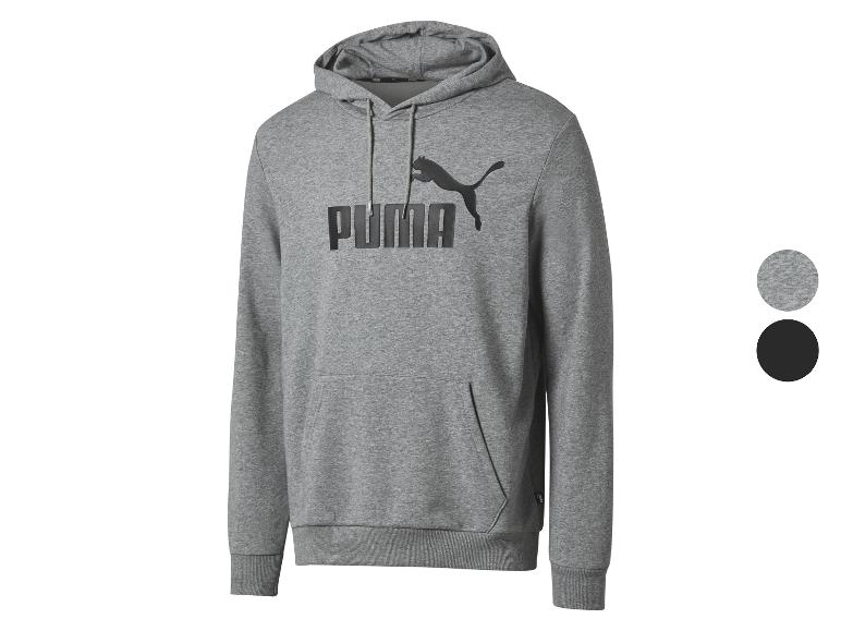 Sivá a čierna Puma mikina s kapucňou.