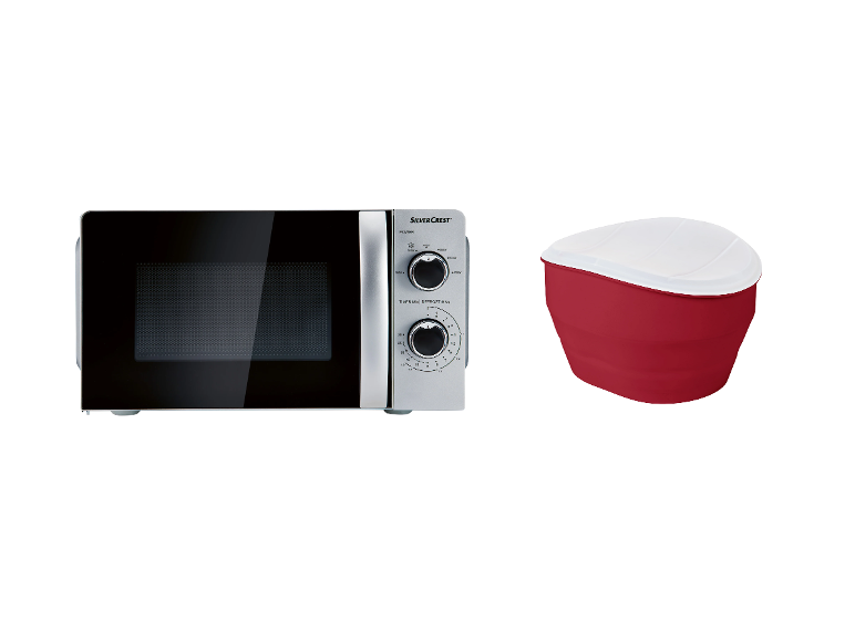 SILVERCREST® KITCHEN TOOLS Mikrovlnná rúra SMW 700 D3 + Silikónová dóza na prípravu popcornu