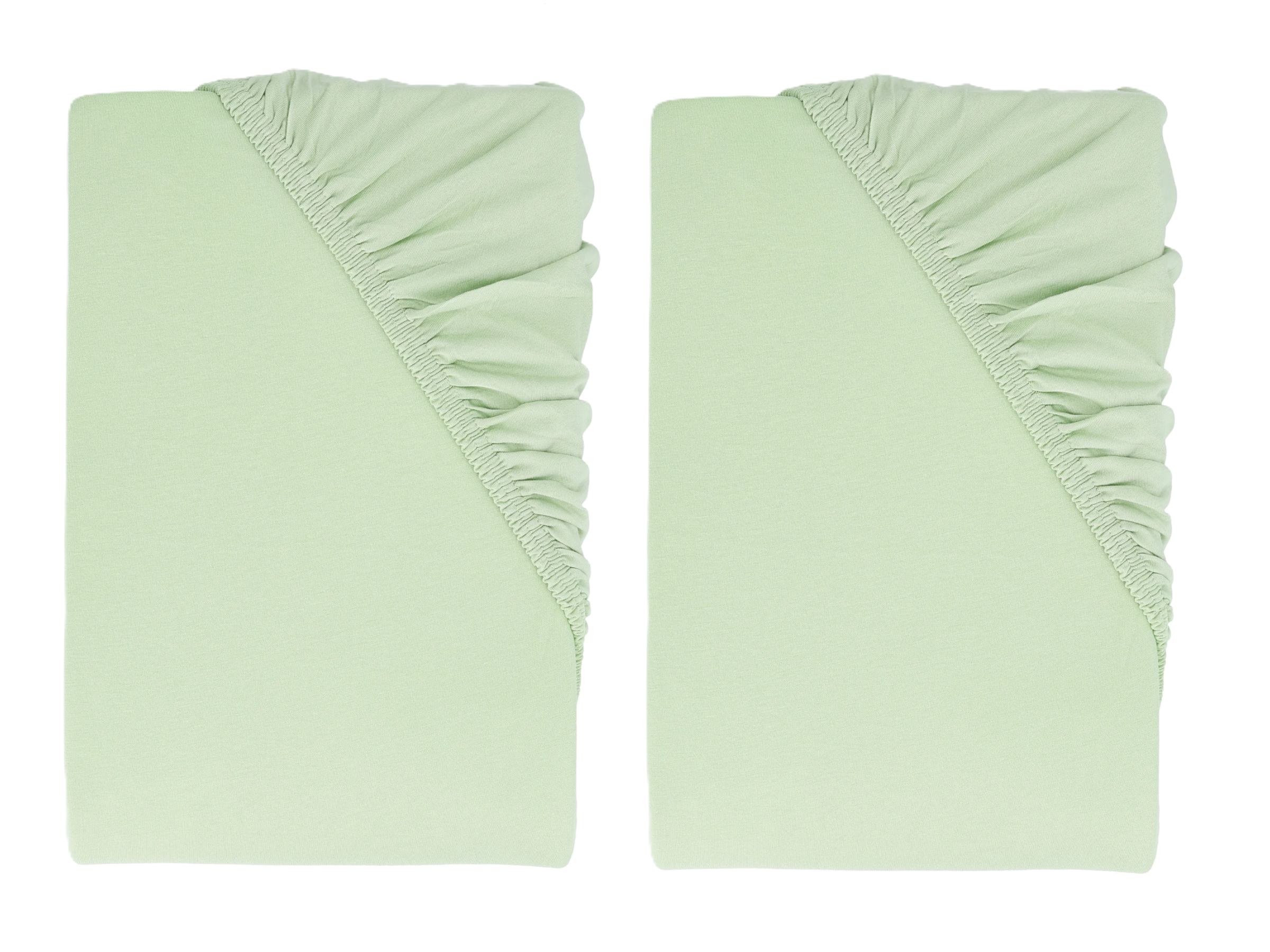 LIVARNO® Napínacia džersejová plachta, 90-100 x 200 cm, zelená, 2 kusy