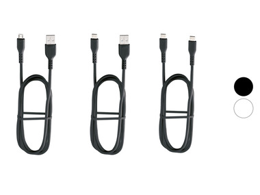 TRONIC® Nabíjací a dátový kábel USB-C, USB-A a Micro, 1 m