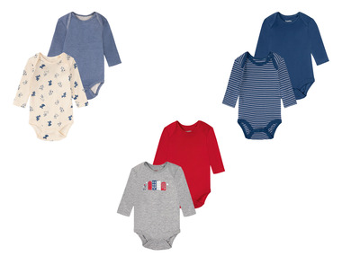 lupilu® Chlapčenské body s dlhým rukávom, 2 kusy