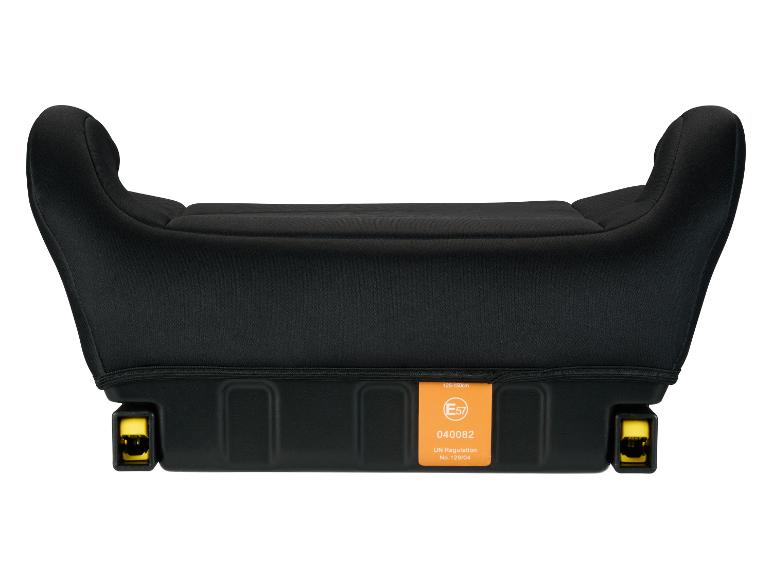 Čierny podsedák do auta s regulačným štítkom E57 040082 pre 125-150 cm