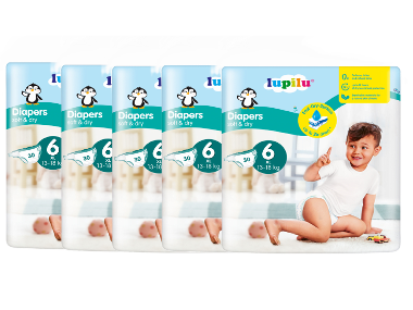 lupilu® Detské plienky XL 6, 150 kusov
