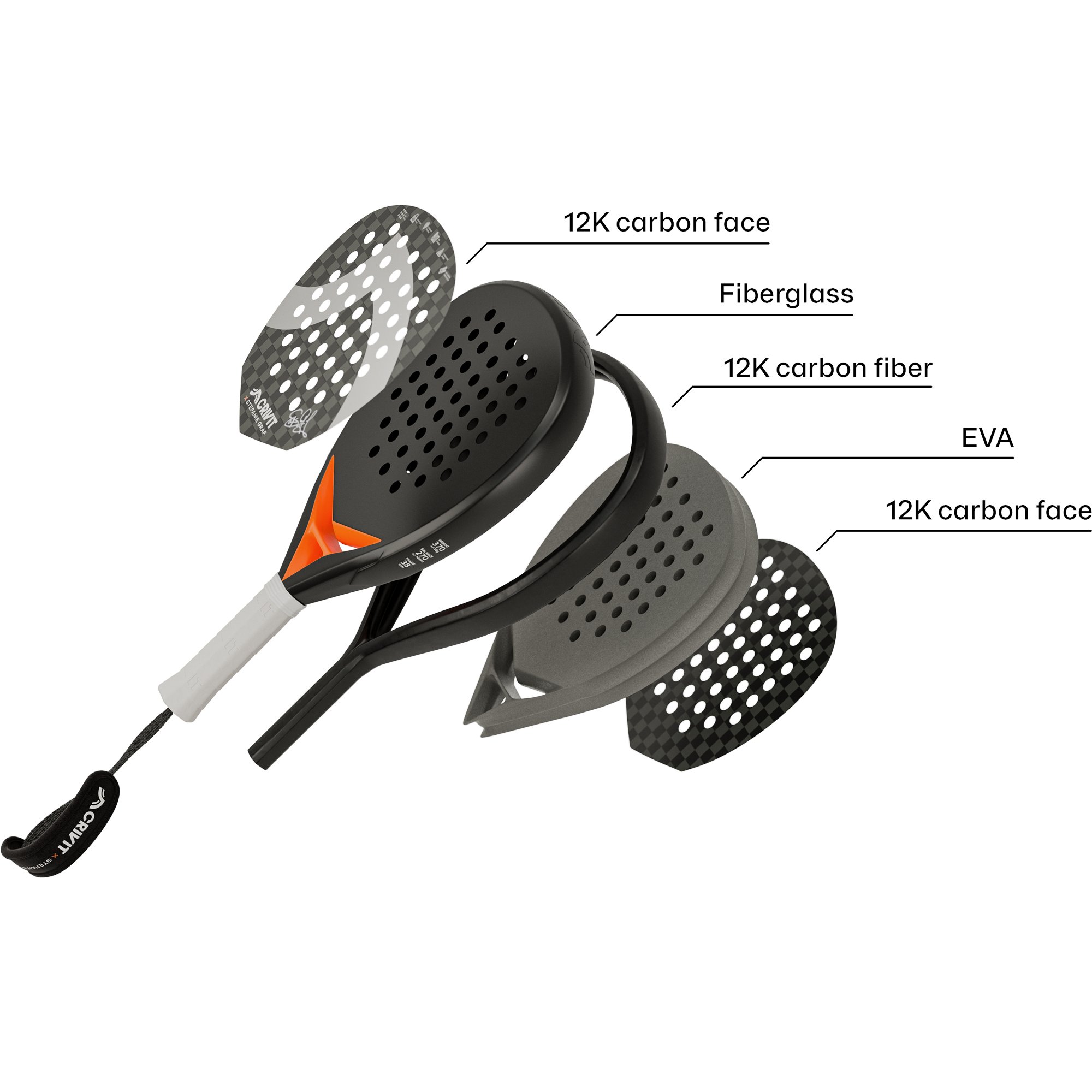 CRIVIT Padelová raketa 12K Carbon PRO - 5