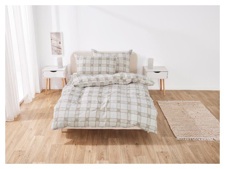 Livarno home Posteľná bielizeň zo saténového mikrovlákna, 240 x 220 cm (károvaná)