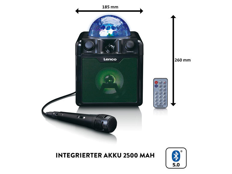 Prejsť na zobrazenie na celú obrazovku: Lenco Reproduktor s karaoke a diskoguľou BTC-050 – obrázok 8