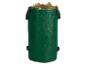 Zelený záhradný odpadkový vak plný listov.