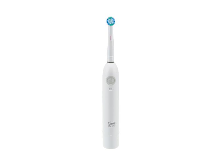 Biela elektrická zubná kefka Cien Beauty s modro-zelenou hlavicou