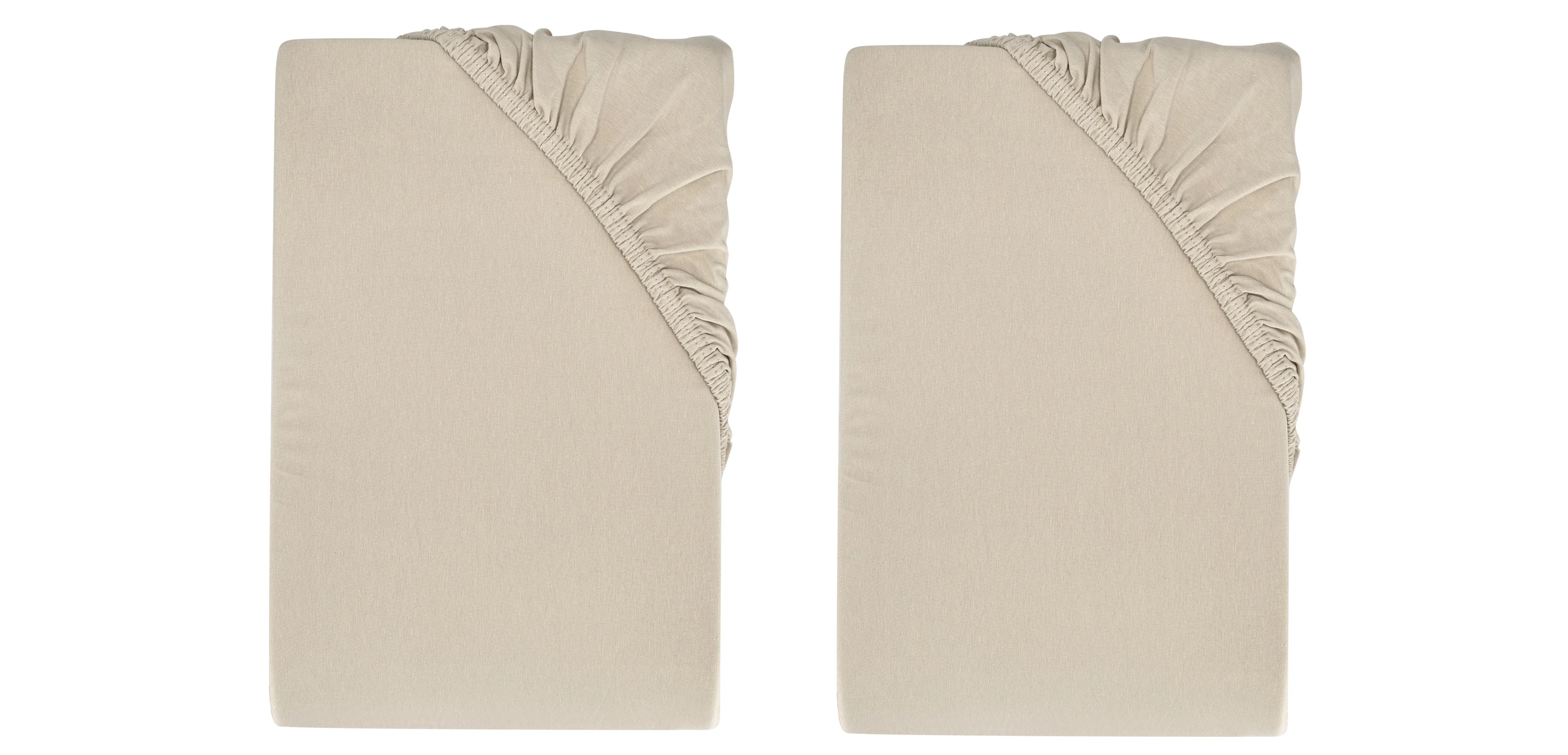 E-shop LIVARNO home Bi-elastická napínacia plachta na boxspringovú posteľ, 90 – 100 x 200 cm, béžová, 2 kusy