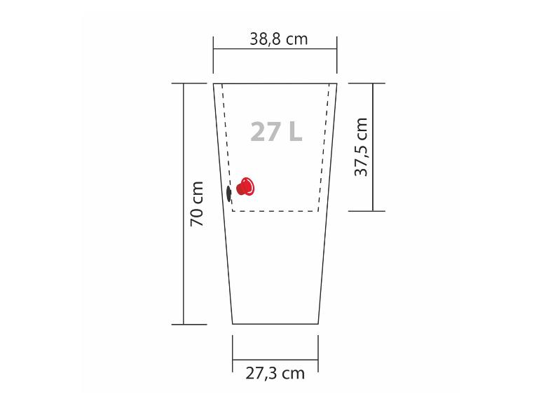 Rozmery 27 l nádoby.