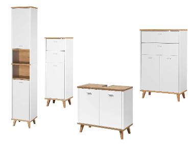 LIVARNO® Súprava kúpeľňových skriniek Corfu, 4-dielna