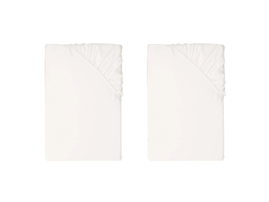 LIVARNO® Napínacia plachta z bambusovej viskózy Premium, 90 – 100 x 200 cm, biela, 2 kusy