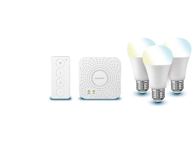 LIVARNO home Štartovacia súprava Zigbee Smart Home s Gateway a 3 žiarovkami