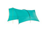 Turquoise plátno stanu s tyčami