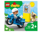 LEGO Duplo policajná motorka s figúrkou a psíkom.